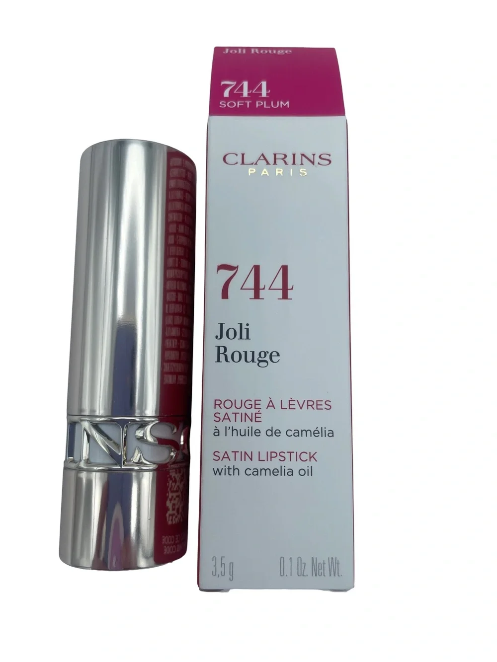 Clarins Joli Rouge Lipstick 744 Soft Plum - Plum Pink Shade